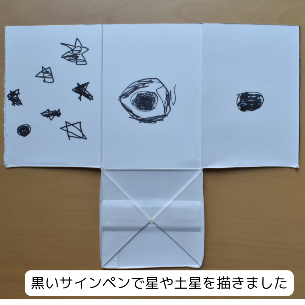 星と土星の絵